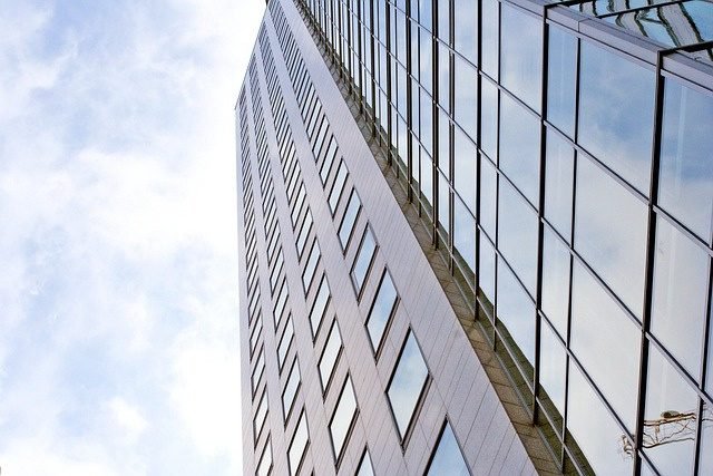 Modern glass office tower
